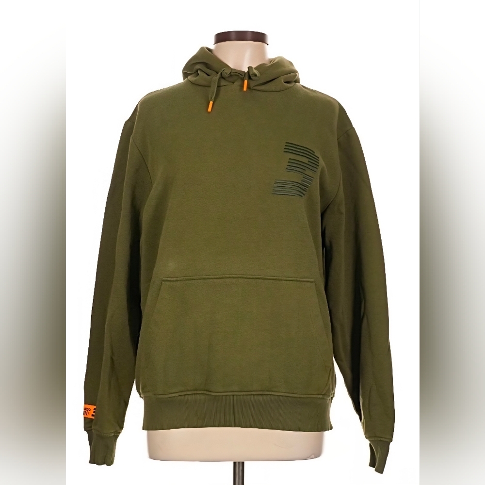 McLaren Daniel Ricciardo F1 Hoodie Mens L Olive Green DR3 Racing Fleece Pullover - Picture 2 of 13